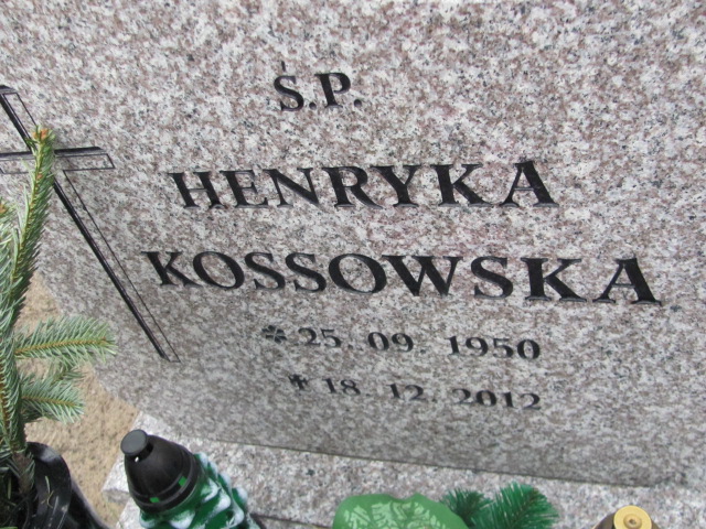 Henryka KOSSOWSKA 1950 Toruń - Grobonet - Wyszukiwarka osób pochowanych