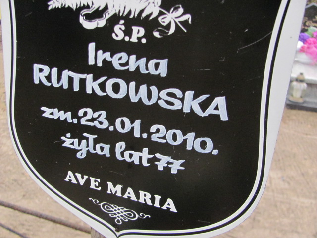 Irena RUTKOWSKA 1933 Toruń - Grobonet - Wyszukiwarka osób pochowanych