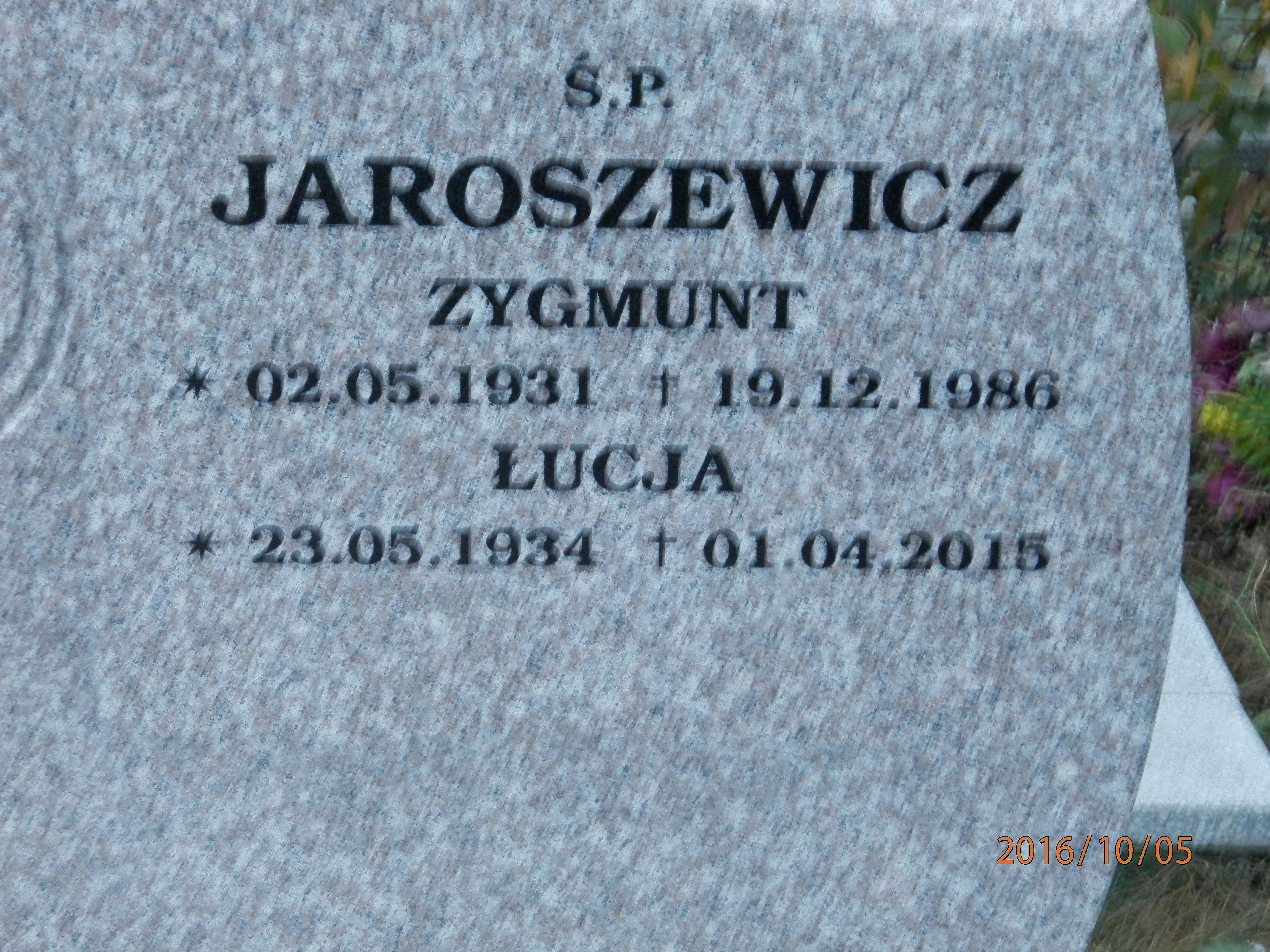 Łucja JAROSZEWICZ  1934 Toruń - Grobonet - Wyszukiwarka osób pochowanych