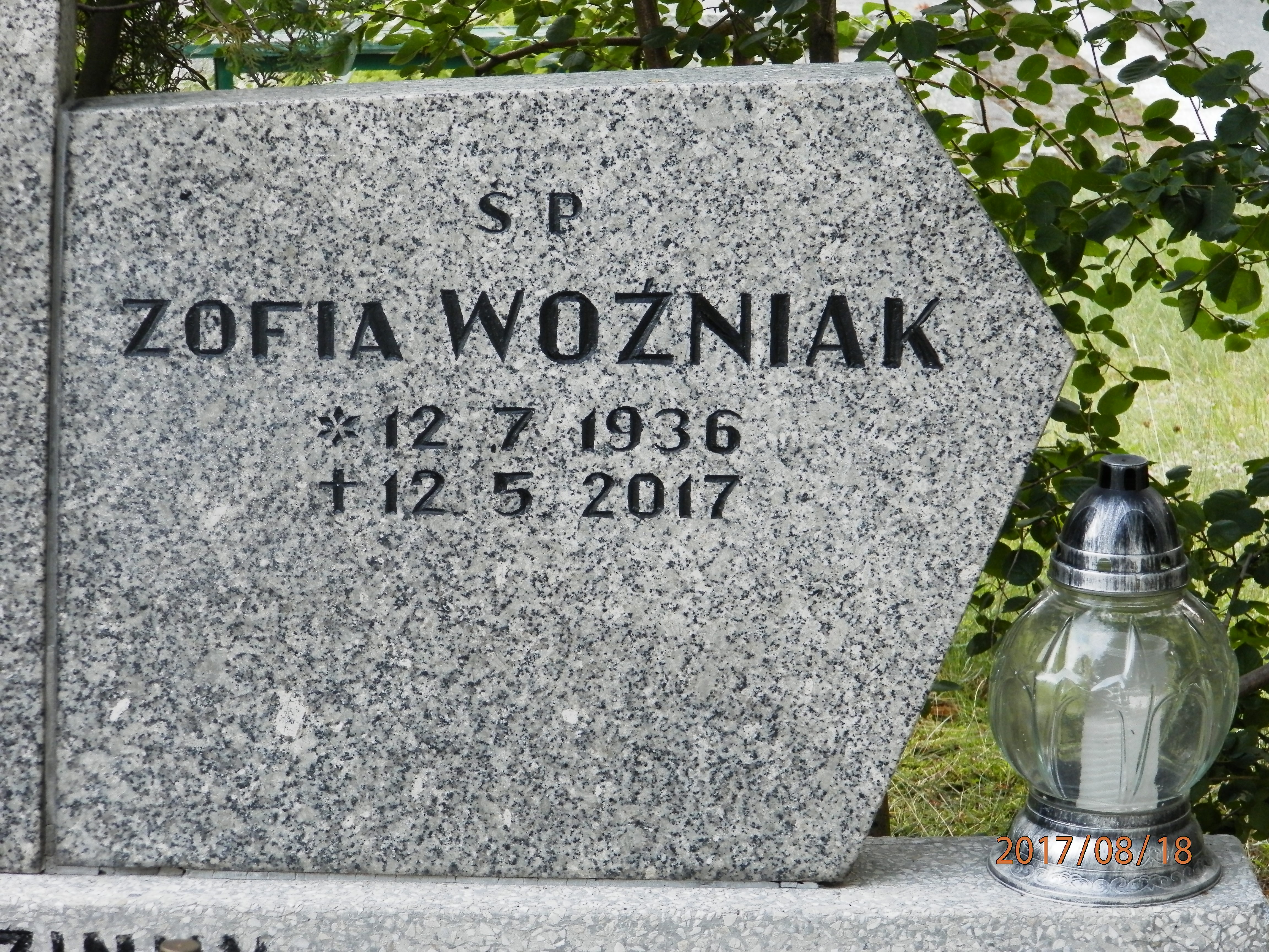 Grób ZOFIA WOŹNIAK