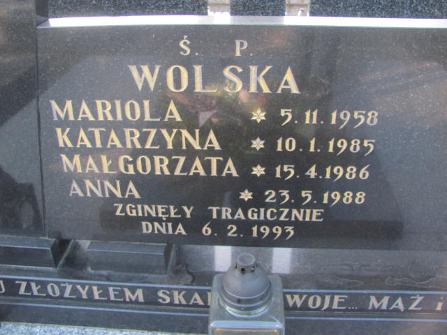Katarzyna Anna WOLSKI 1985 Toruń - Grobonet - Wyszukiwarka osób pochowanych