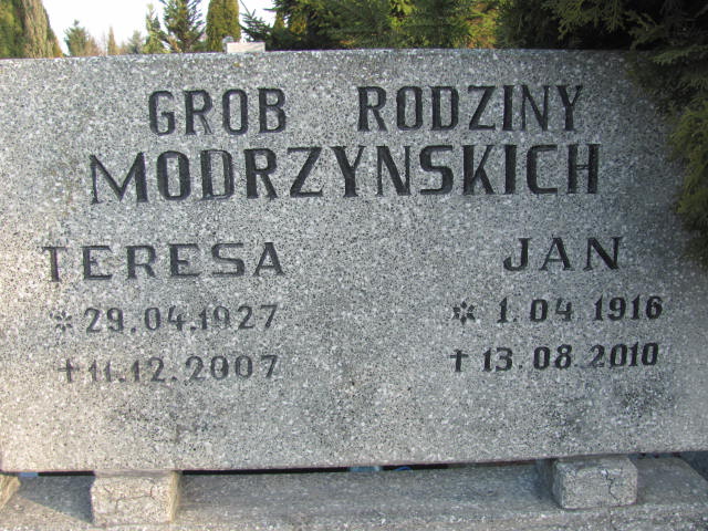 Jan MODRZYŃSKI 1916 Toruń - Grobonet - Wyszukiwarka osób pochowanych