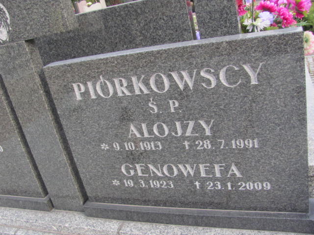 Genowefa PIÓRKOWSKA 1923 Toruń - Grobonet - Wyszukiwarka osób pochowanych