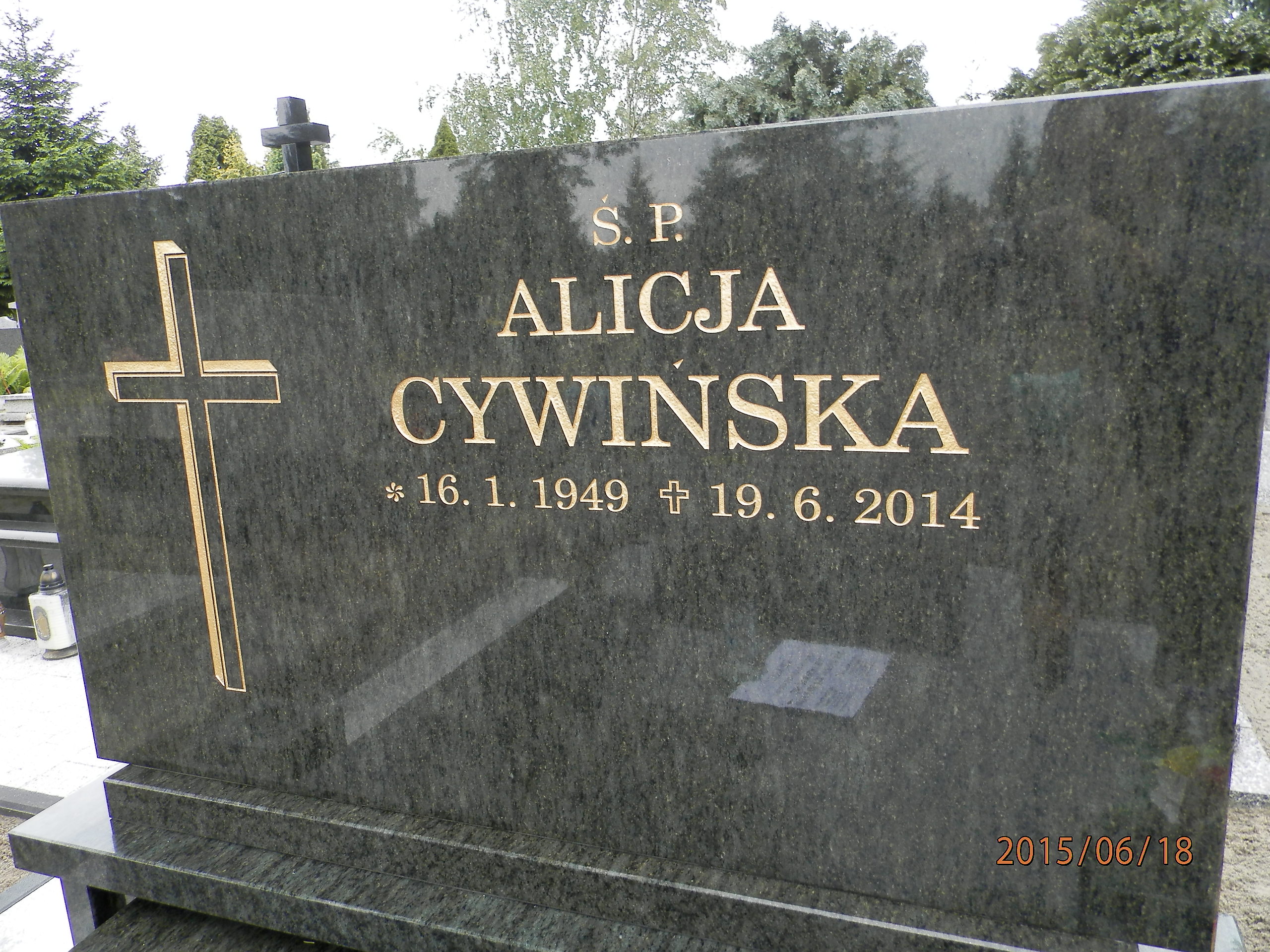 Alicja CYWIŃSKA  1949 Toruń - Grobonet - Wyszukiwarka osób pochowanych