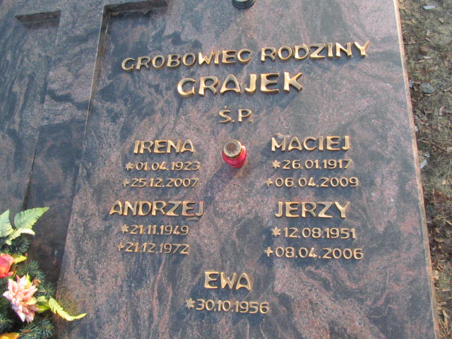 Irena GRAJEK 1923 Toruń - Grobonet - Wyszukiwarka osób pochowanych