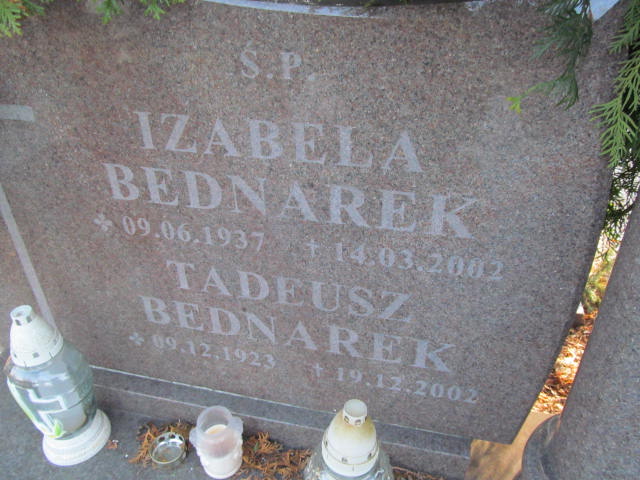 Izabela BEDNAREK 1937 Toruń - Grobonet - Wyszukiwarka osób pochowanych