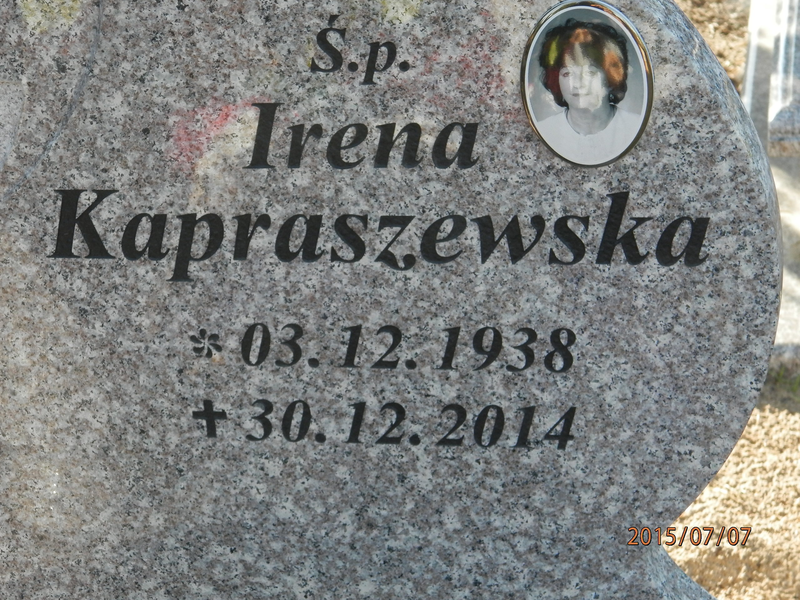 Irena KAPRASZEWSKA 1938 Toruń - Grobonet - Wyszukiwarka osób pochowanych