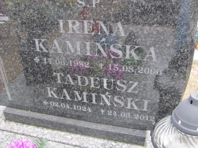 Irena KAMIŃSKA 1932 Toruń - Grobonet - Wyszukiwarka osób pochowanych
