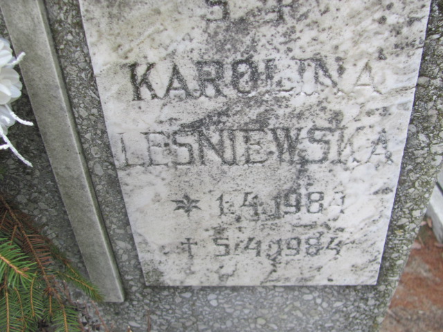 Karolina LEŚNIEWSKA 1984 Toruń - Grobonet - Wyszukiwarka osób pochowanych