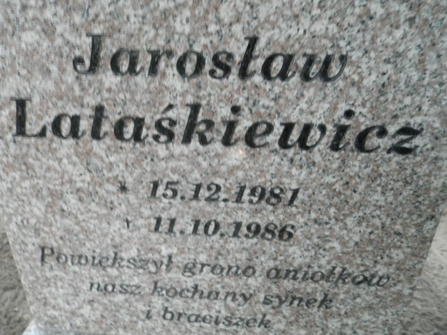 Jarosław LATAŚKIEWICZ 1981 Toruń - Grobonet - Wyszukiwarka osób pochowanych