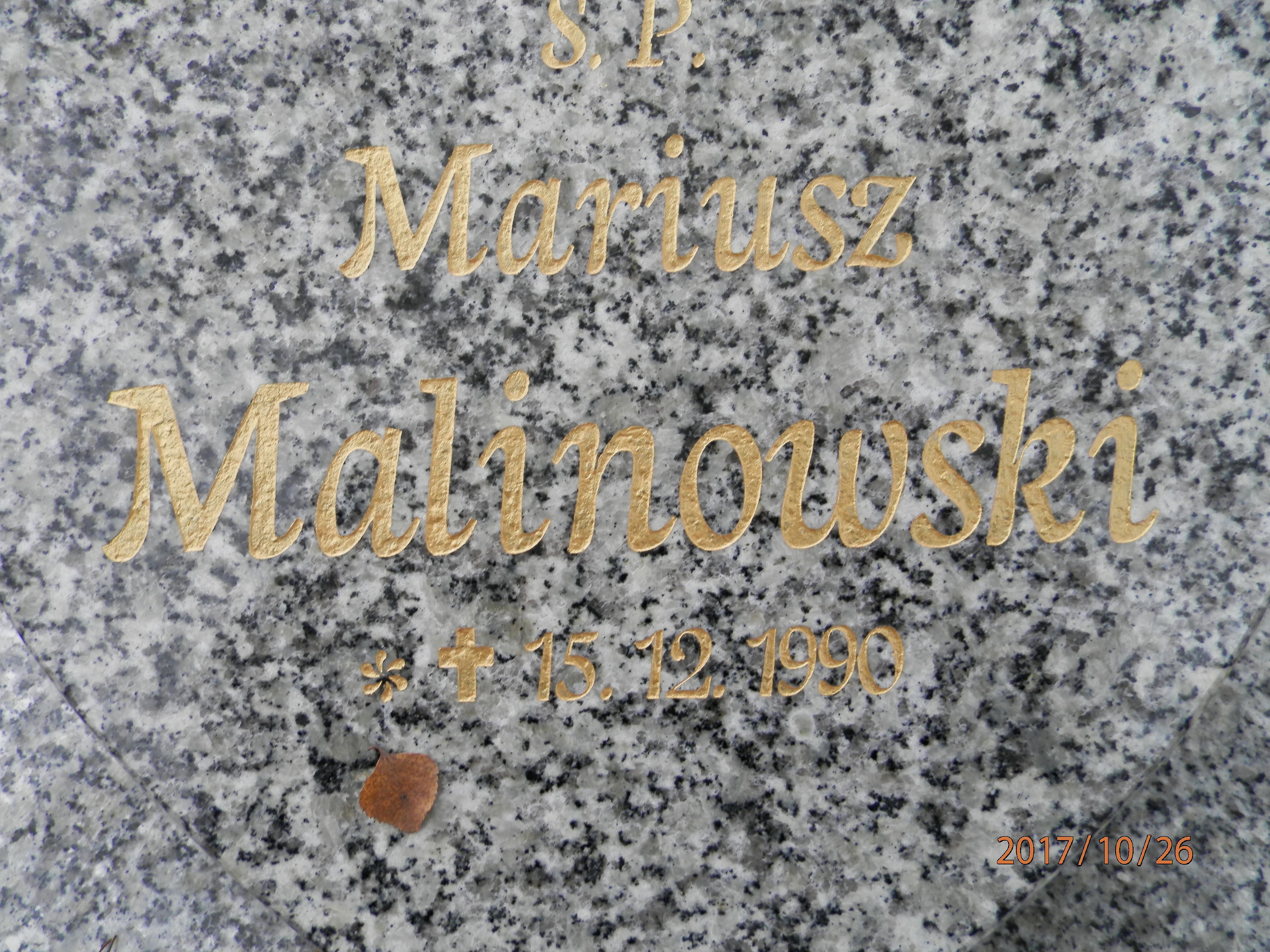Mariusz MALINOWSKI 1990 Toruń - Grobonet - Wyszukiwarka osób pochowanych
