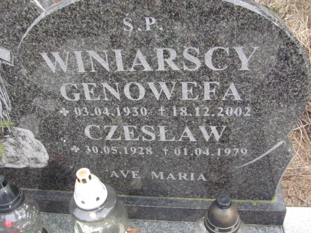 Genowefa WINIARSKA 1930 Toruń - Grobonet - Wyszukiwarka osób pochowanych