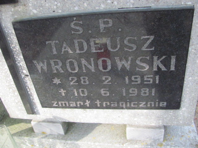 Tadeusz WRONOWSKI 1951 Toruń - Grobonet - Wyszukiwarka osób pochowanych