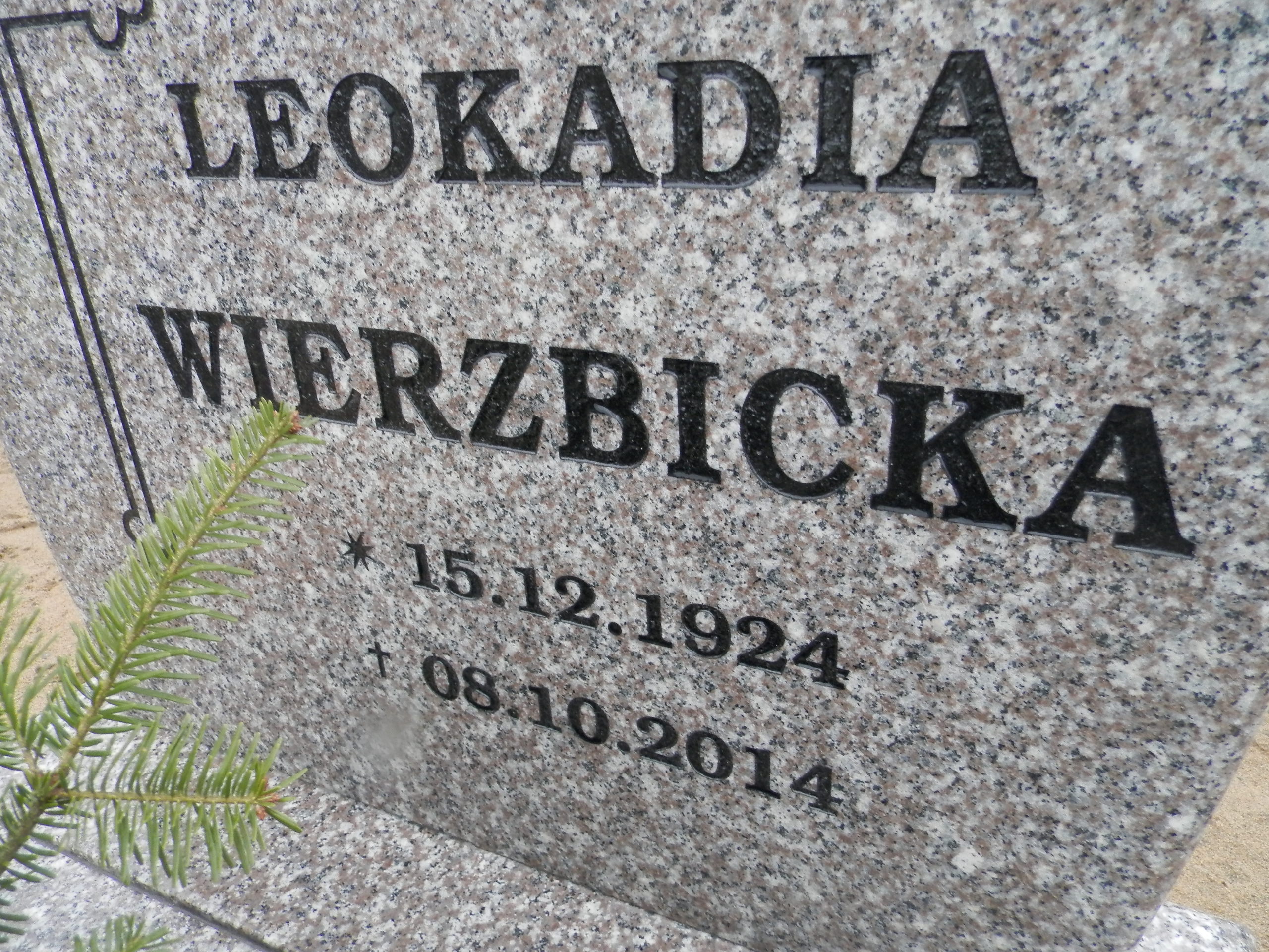 Leokadia WIERZBICKA 1924 Toruń - Grobonet - Wyszukiwarka osób pochowanych