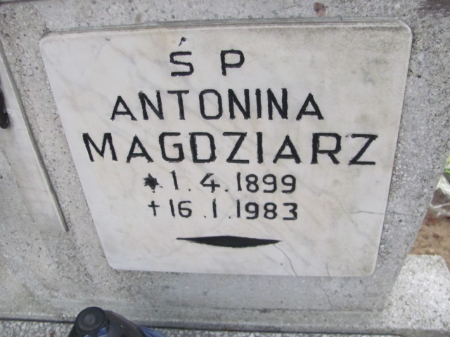 Antonina MAGDZIARZ 1899 Toruń - Grobonet - Wyszukiwarka osób pochowanych