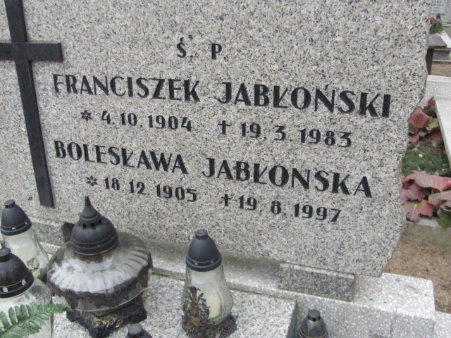 Bolesława JABŁOŃSKA 1905 Toruń - Grobonet - Wyszukiwarka osób pochowanych