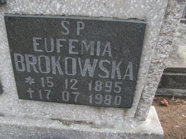 Eufenia BROKOWSKA 1895 Toruń - Grobonet - Wyszukiwarka osób pochowanych