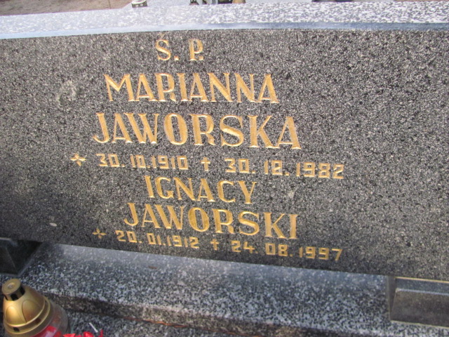 Marianna JAWORSKA 1910 Toruń - Grobonet - Wyszukiwarka osób pochowanych