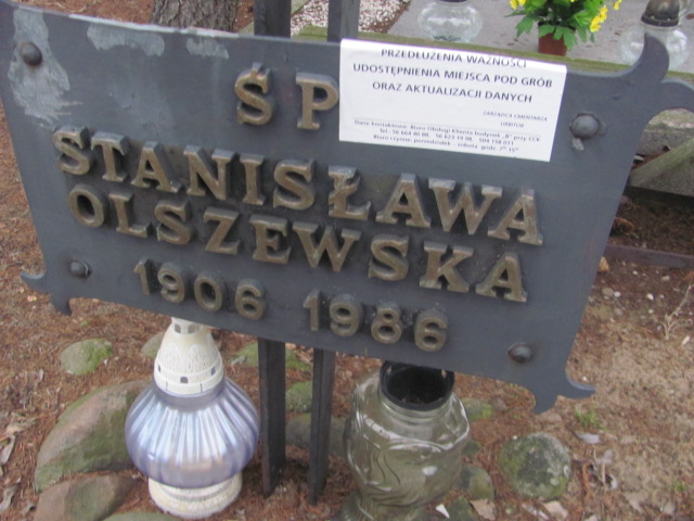 Stanisława OLSZEWSKA 1906 Toruń - Grobonet - Wyszukiwarka osób pochowanych