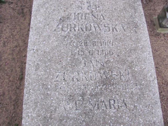 Irena ŻURKOWSKA 1910 Toruń - Grobonet - Wyszukiwarka osób pochowanych