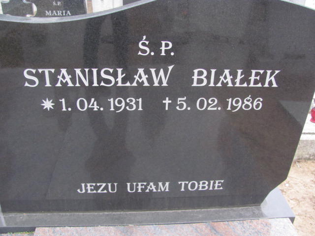 Stanisław BIAŁEK 1931 Toruń - Grobonet - Wyszukiwarka osób pochowanych