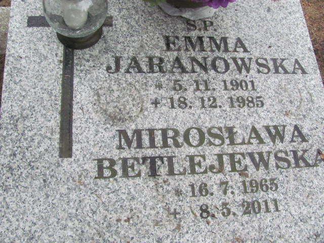 Emma JARANOWSKA 1911 Toruń - Grobonet - Wyszukiwarka osób pochowanych