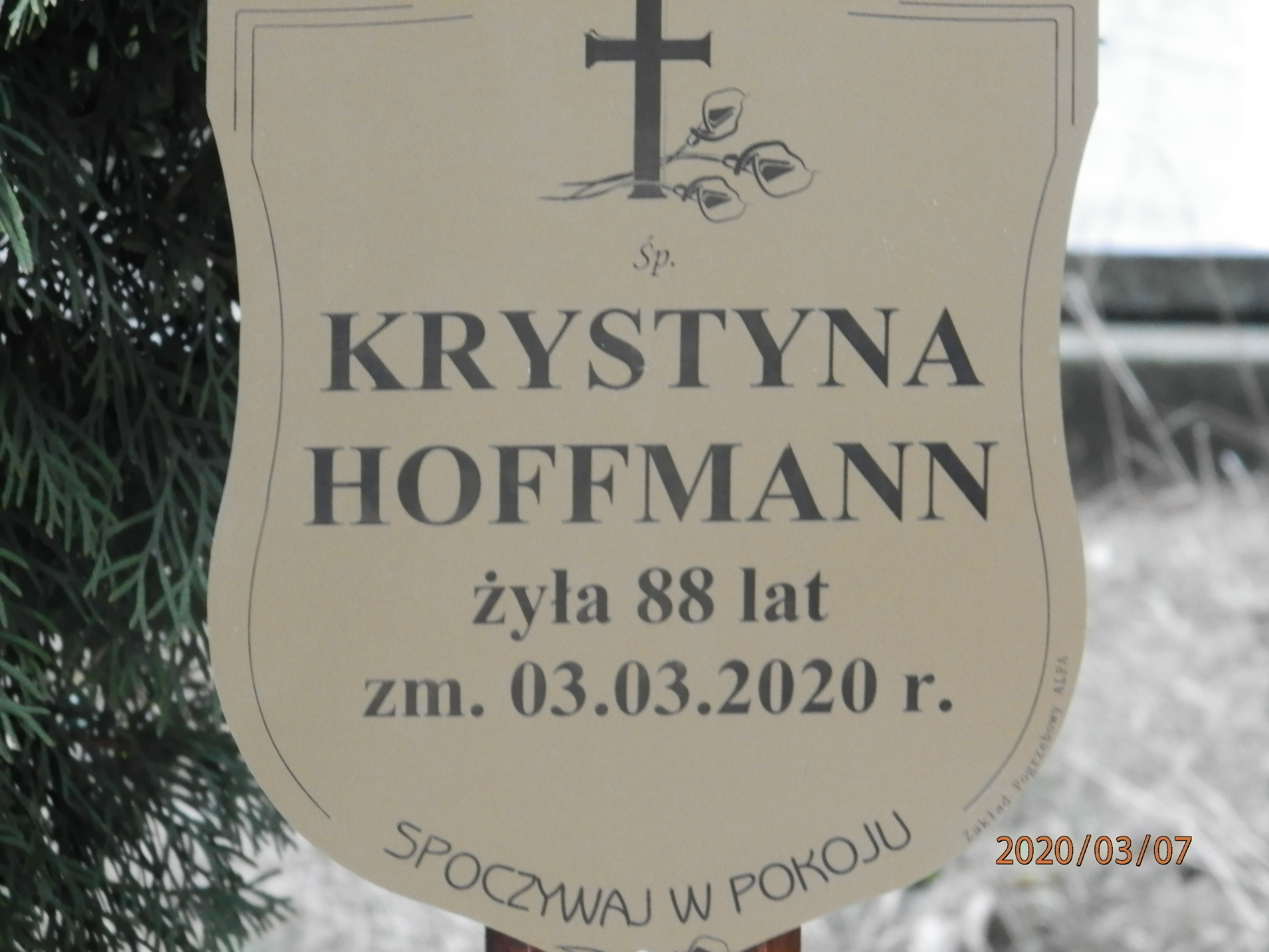 Grób KRYSTYNA  HOFFMANN