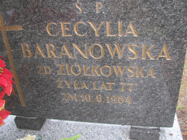 Cecylia BARANOWSKA 1907 Toruń - Grobonet - Wyszukiwarka osób pochowanych