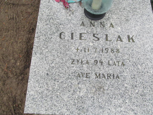 Anna CIEŚLAK 1894 Toruń - Grobonet - Wyszukiwarka osób pochowanych