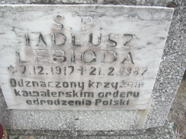Tadeusz LEBIODA 1917 Toruń - Grobonet - Wyszukiwarka osób pochowanych