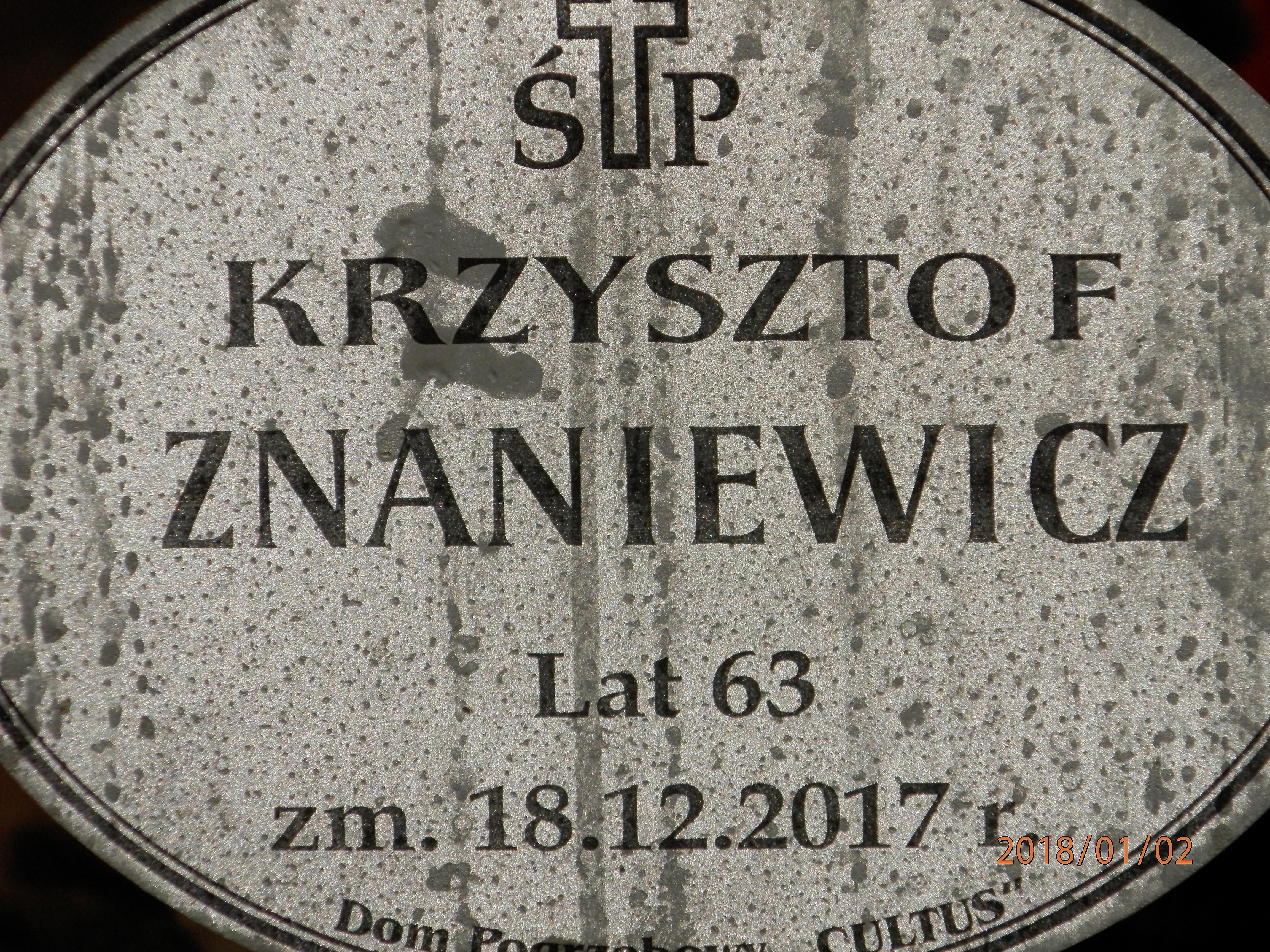Krzysztof ZNANIEWICZ 1954 Toruń - Grobonet - Wyszukiwarka osób pochowanych