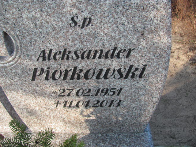 Aleksander PIÓRKOWSKI 1951 Toruń - Grobonet - Wyszukiwarka osób pochowanych