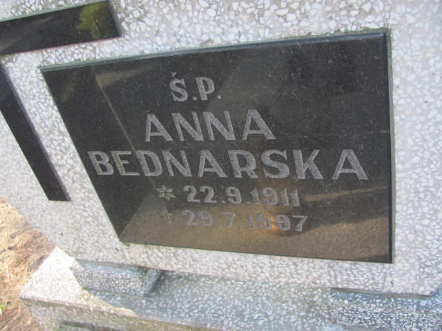 Anna BEDNARSKA 1911 Toruń - Grobonet - Wyszukiwarka osób pochowanych