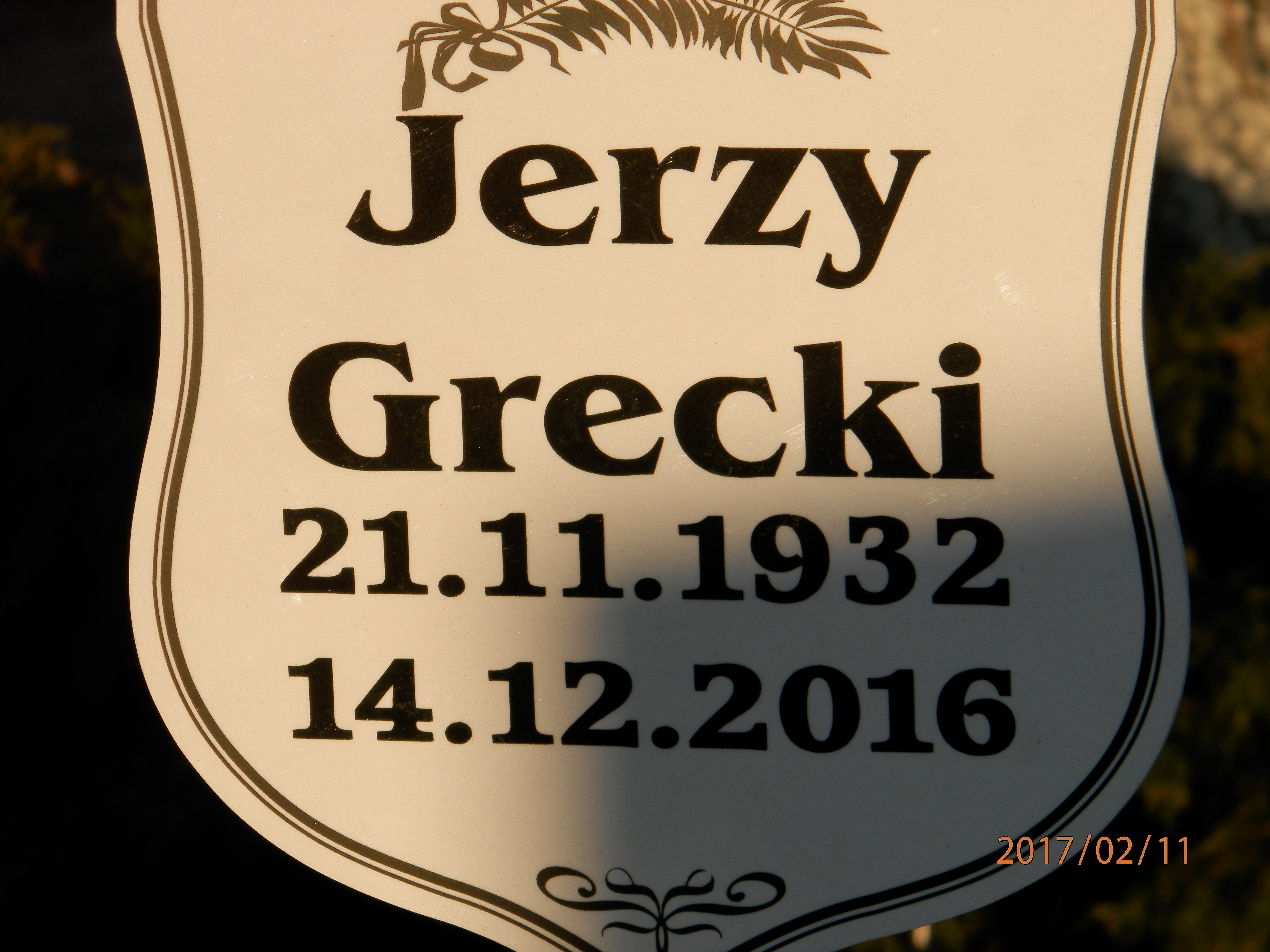 Jerzy GRECKI 1932 Toruń - Grobonet - Wyszukiwarka osób pochowanych