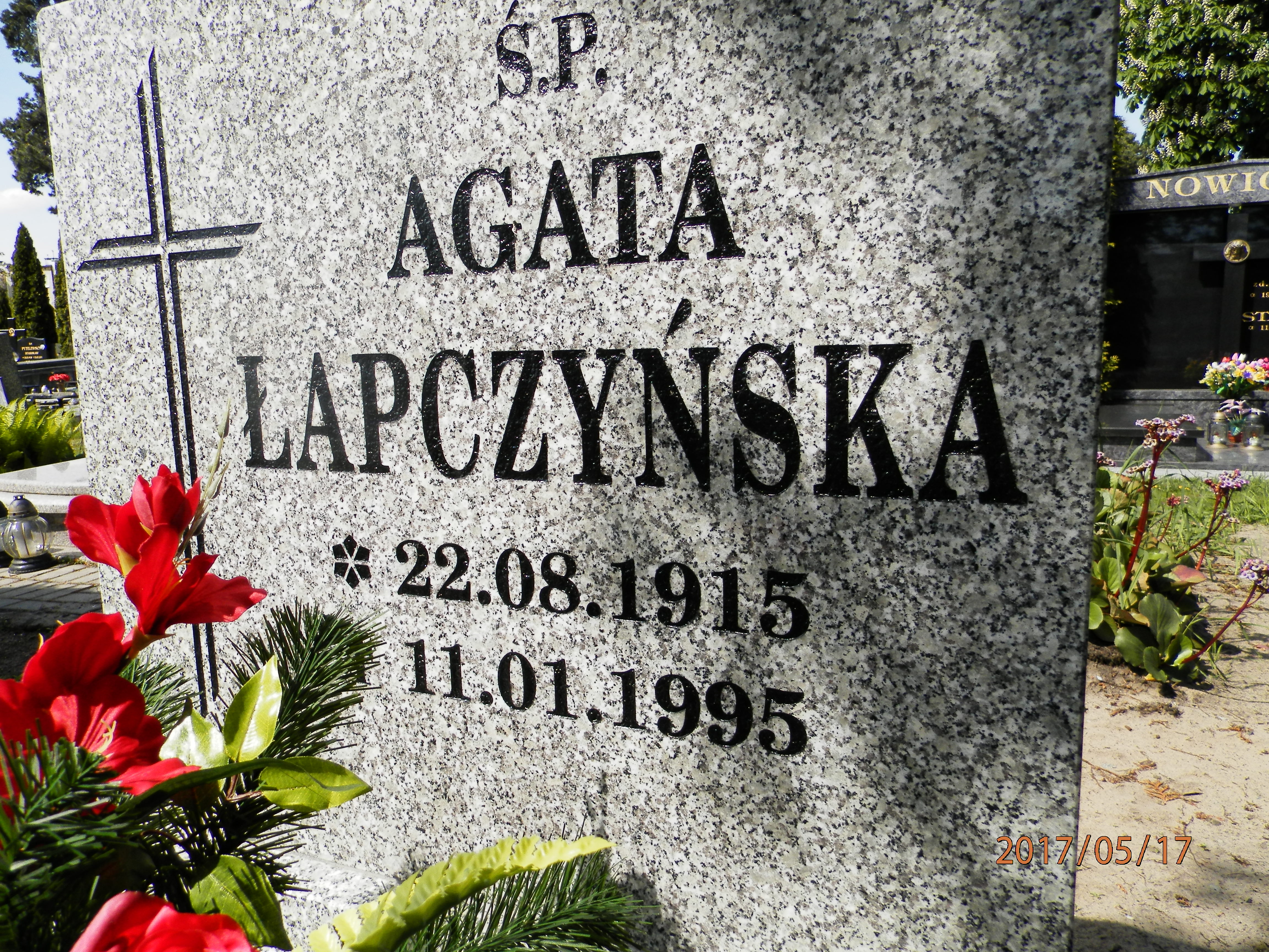 Agata ŁAPCZYŃSKA 1915 Toruń - Grobonet - Wyszukiwarka osób pochowanych
