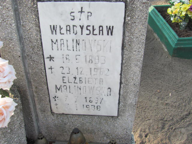 Władysław MALINOWSKI 1893 Toruń - Grobonet - Wyszukiwarka osób pochowanych