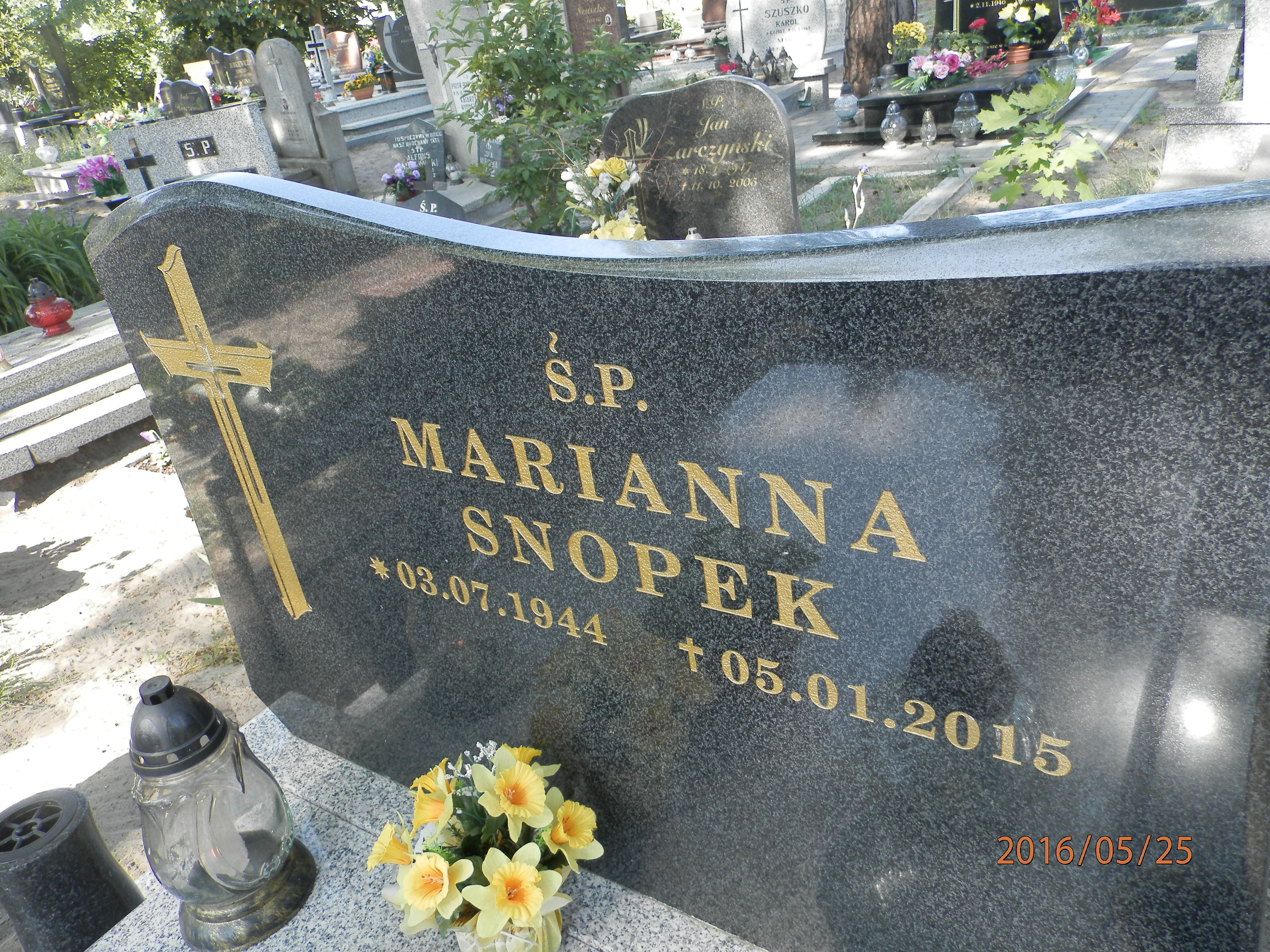 Marianna SNOPEK 1944 Toruń - Grobonet - Wyszukiwarka osób pochowanych